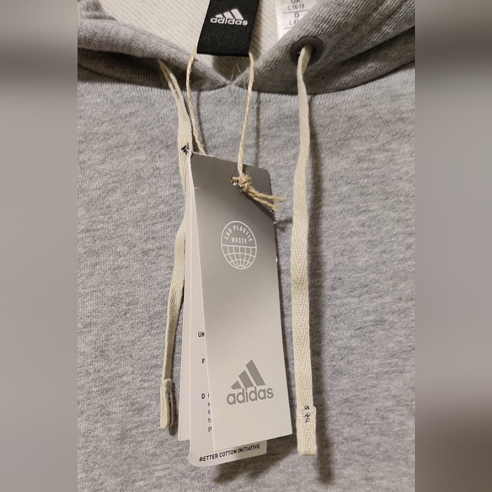 NEW Adidas Light Grey Hoodie - Picture 8 of 8
